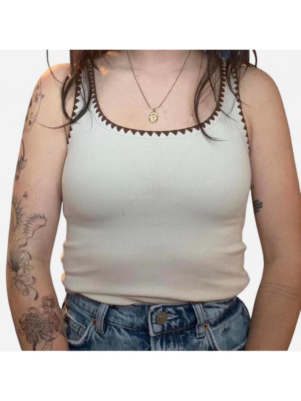 Old Navy Women's White and Cream Vests-tanks-cami